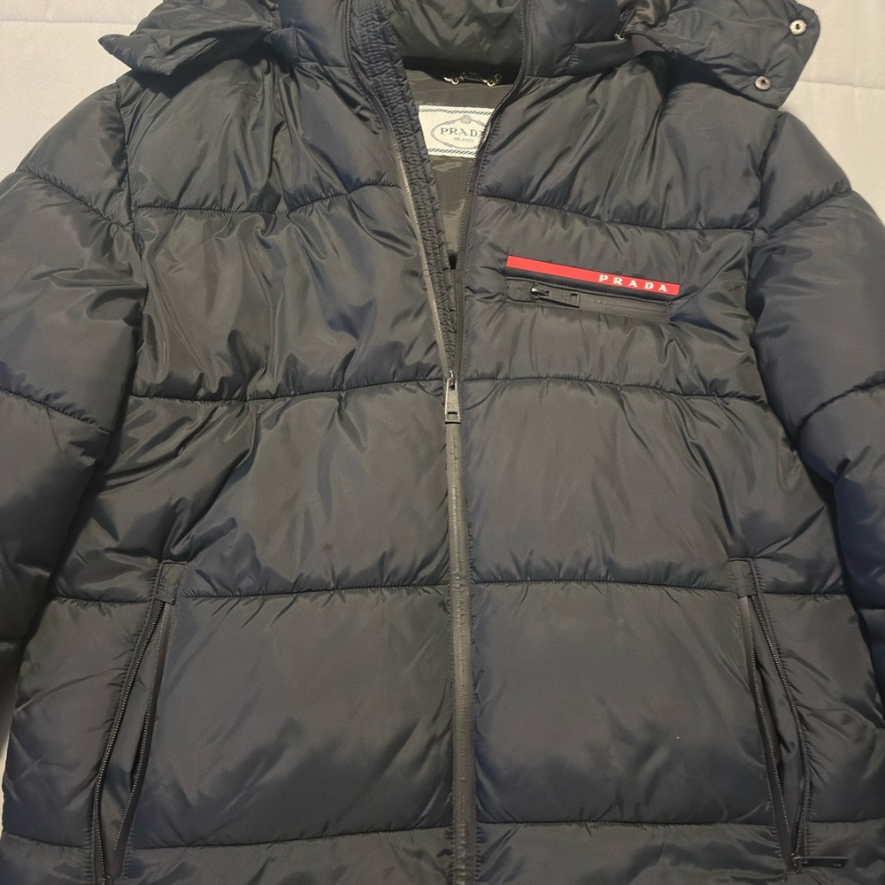 Prada Black Jacket with Red Detail